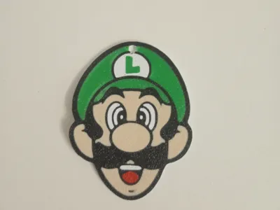 Luigi Super Mario public domain keychain