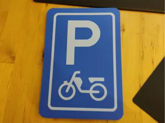 Moped parking sign scooter traffic sign