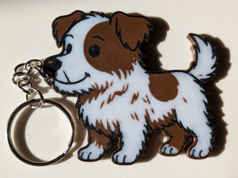 Cute Jack Russell Terrier puppy keyring
