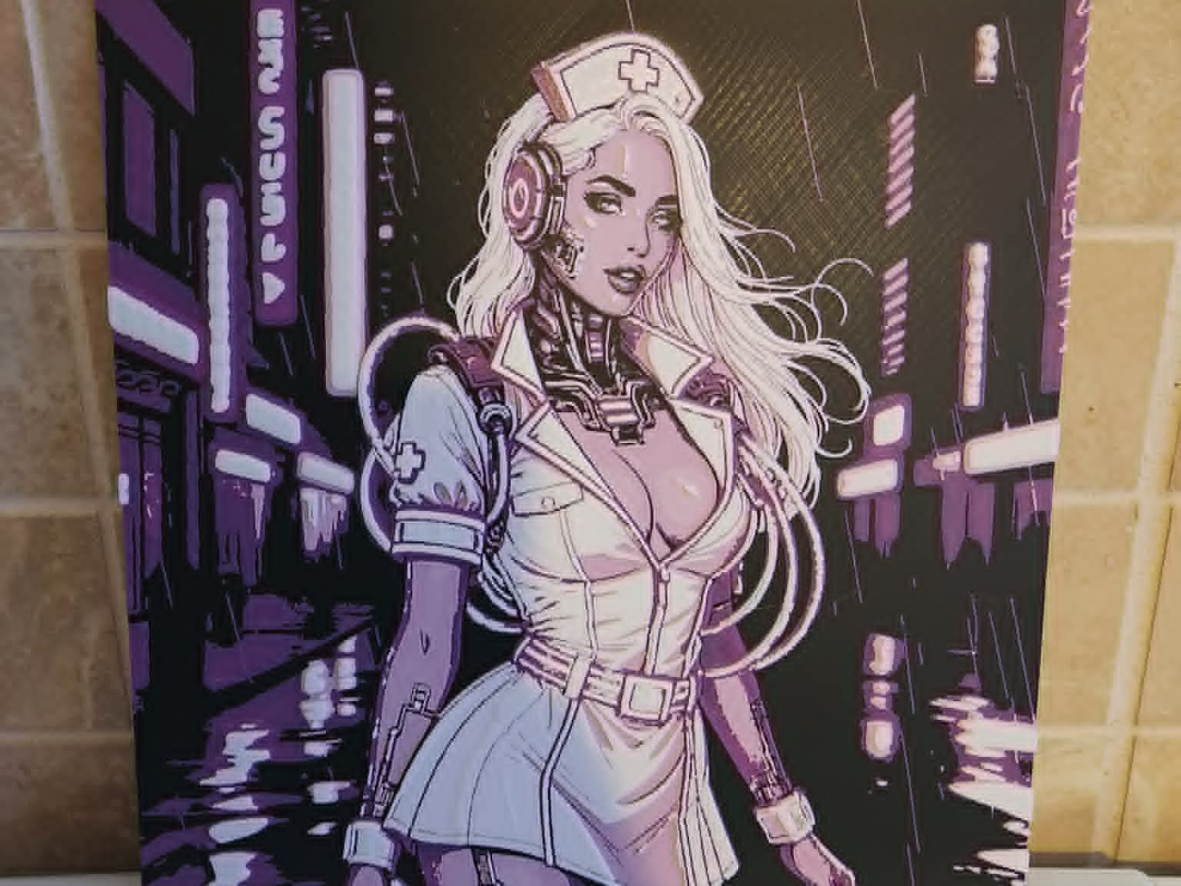 Neon Cyber Nurse Girl