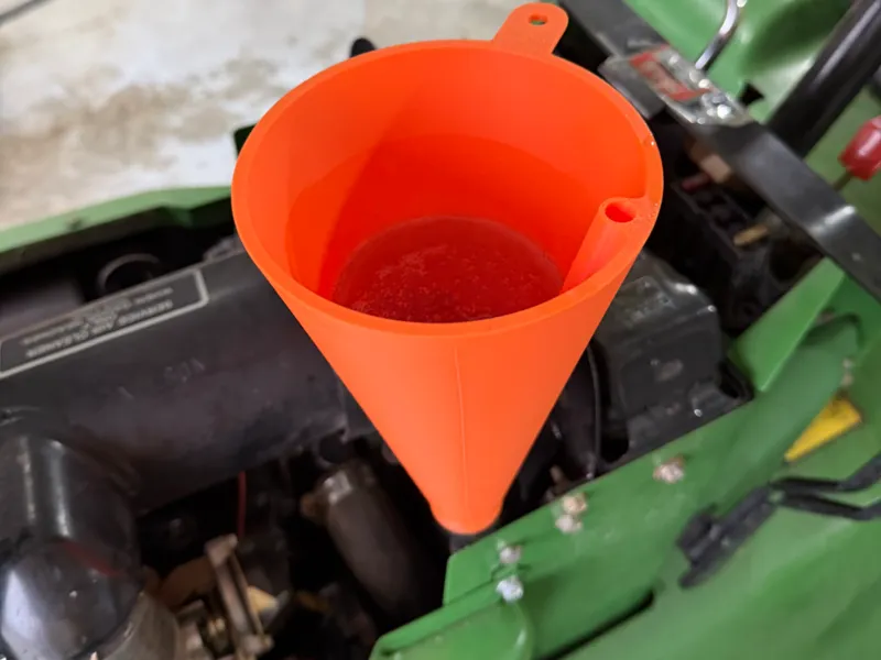 Funnel for John Deere 322 Transmission Fluid