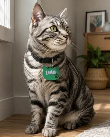 Dije o accesorio de collar: Customizable Cat Name Tag — vista de referencia 4