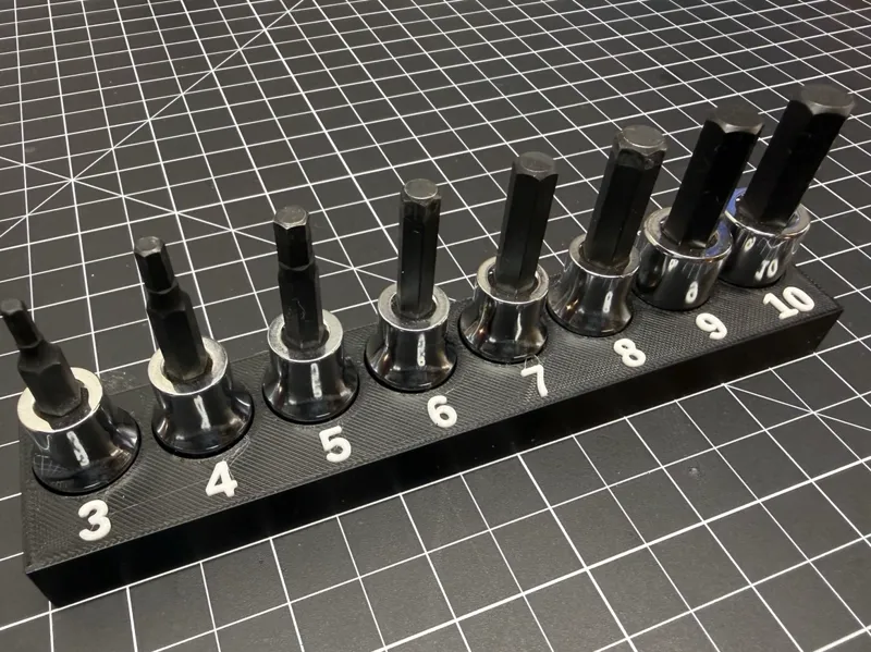 Icon 3/8" Drive Metric Hex-Bit Socket Organizer