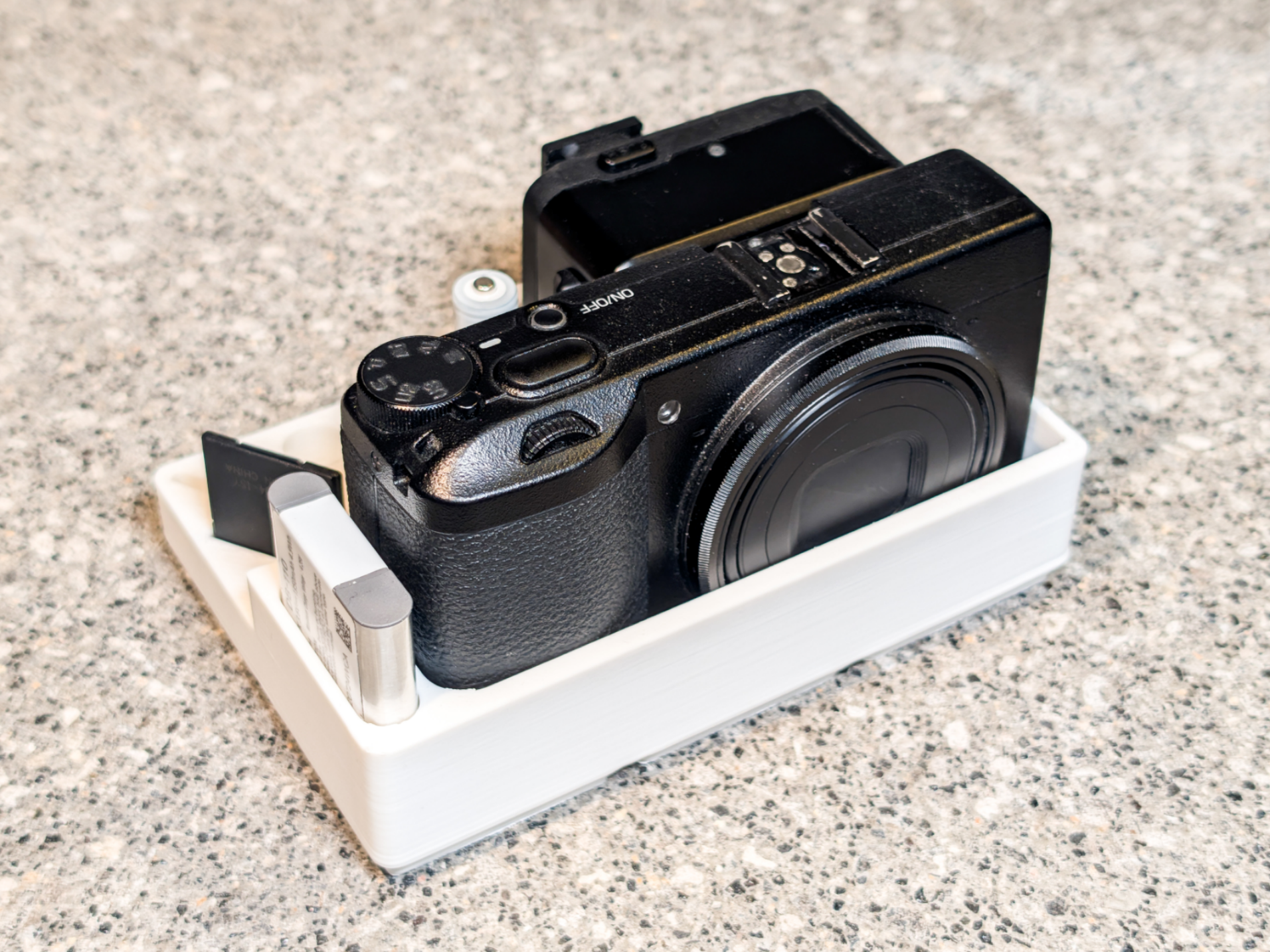 Gridfinity Ricoh GR II III - SD Card - AAA Battery