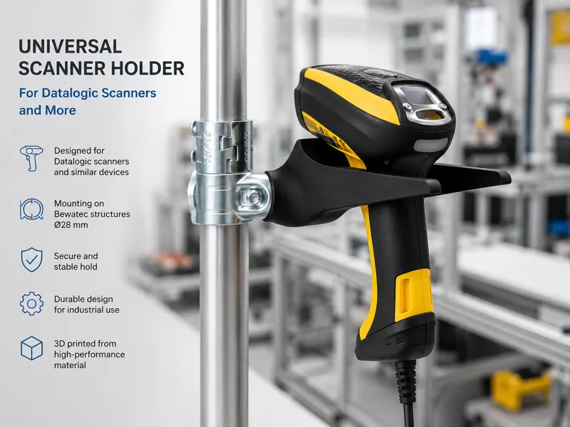 Universal Barcode Scanner Holder for Datalogic Sc.