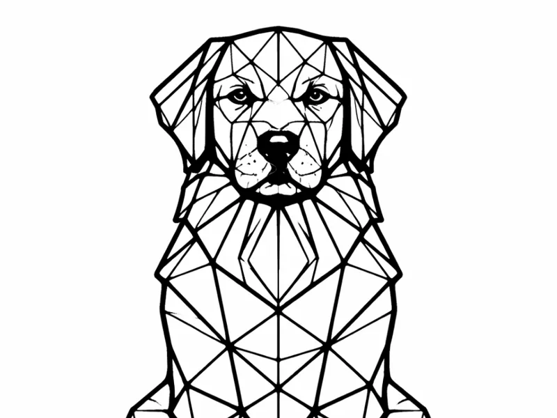 Low Poly Golden Retriever Wall Art