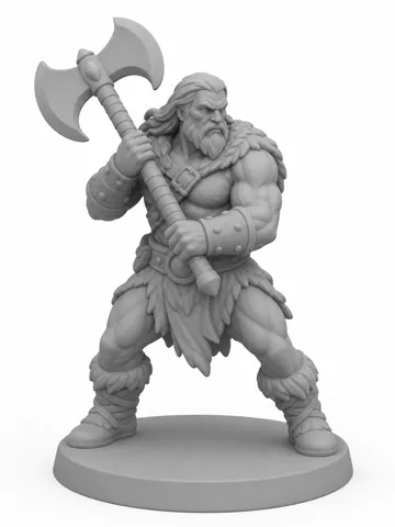 Modelo para impresión 3D: Barbarian — vista de referencia 2