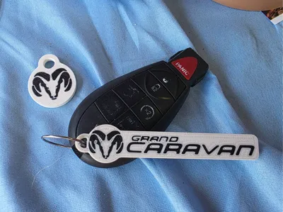 Dodge Ram / Grand Caravan Keychain tag 2-sided AMS