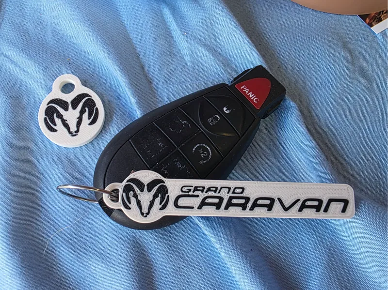 Dodge Ram / Grand Caravan Keychain tag 2-sided AMS