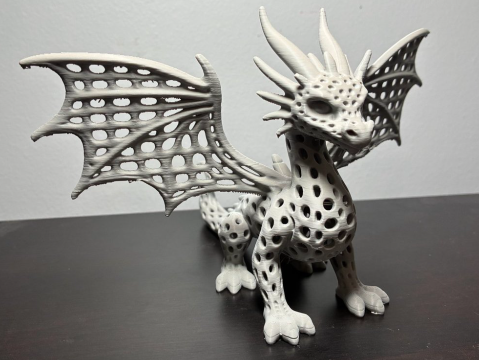 Voronax the Hollowflame – Voronoi-Style Dragon STL