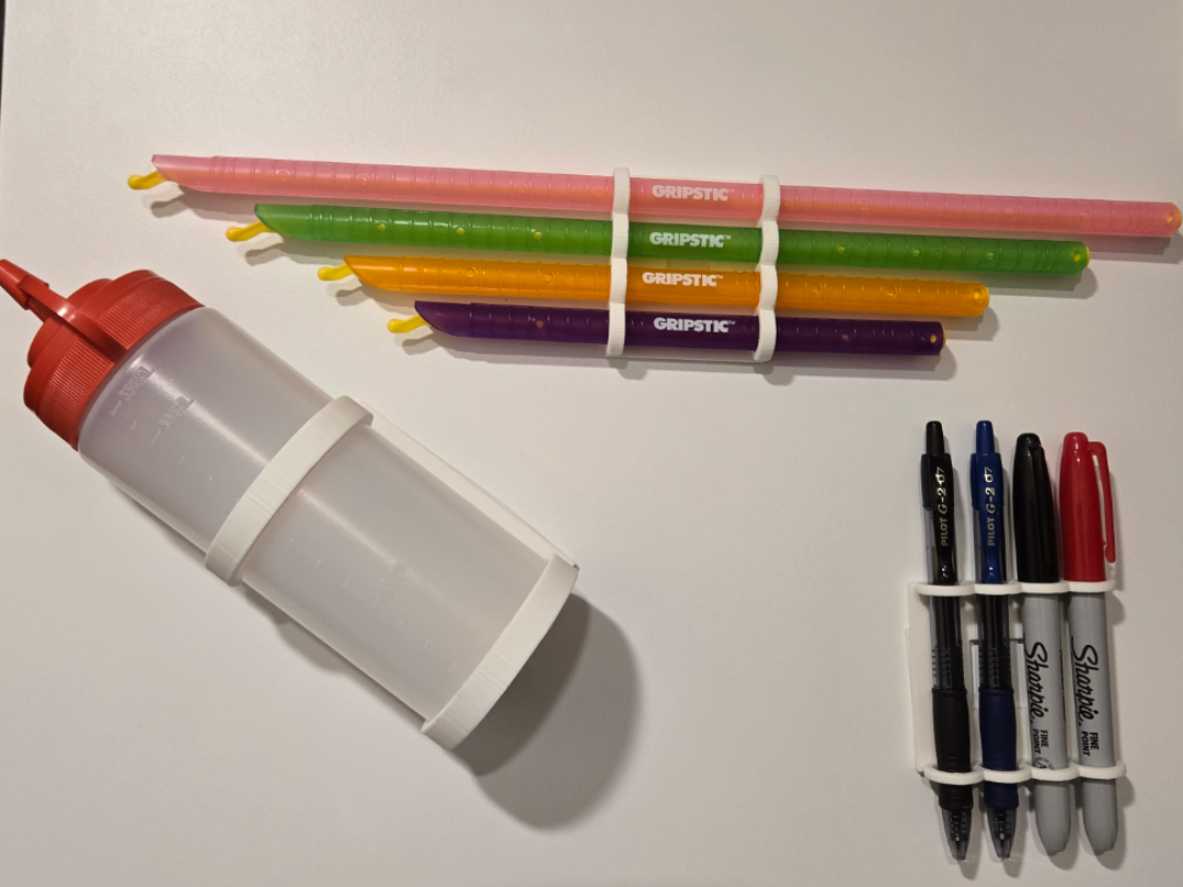 Parametric wall-mount holder for pens, straws