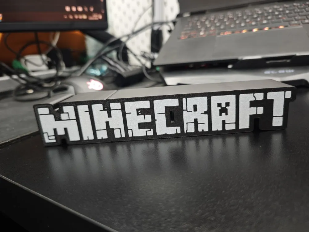 Minecraft Led Logo Minecraft logo LEDBOX 3H all print - Free 3D Print Model - MakerWorld
