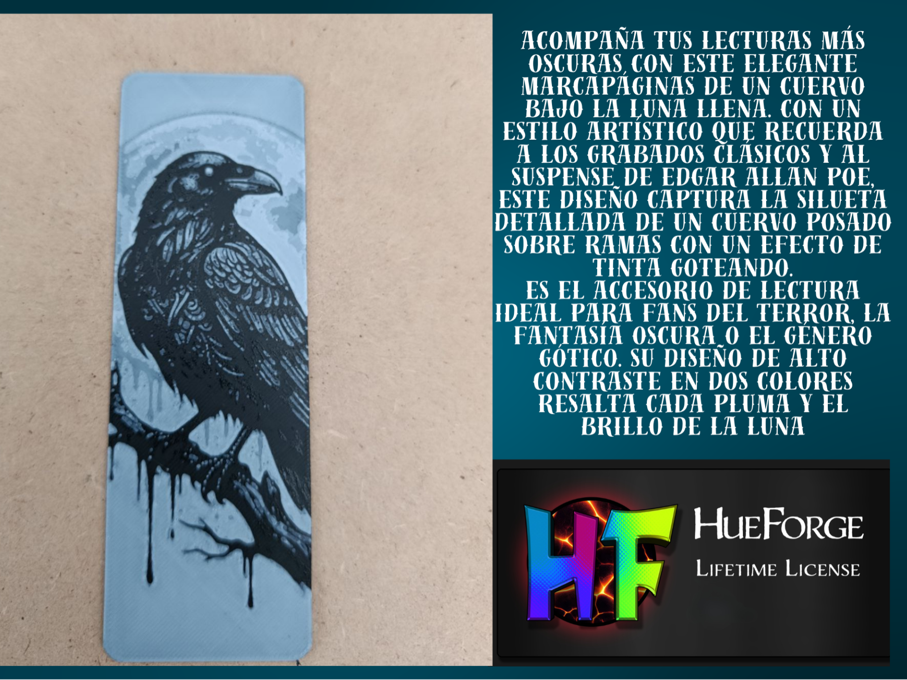 Bookmark Gothic Raven "Nevermore"