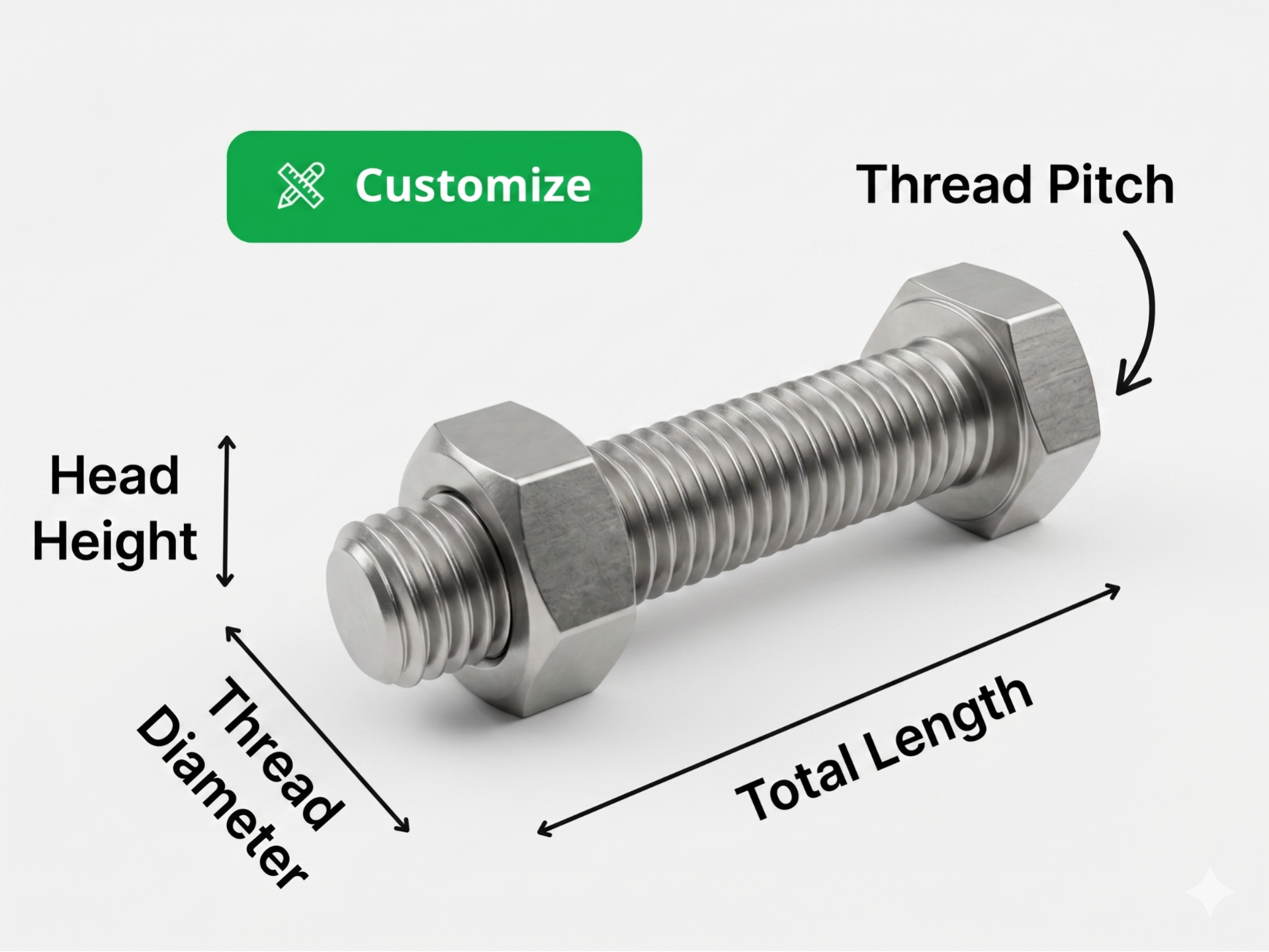PARAMETIC M8 Nut & Bolt Set – Ready to Print!