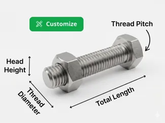 PARAMETIC M8 Nut & Bolt Set – Ready to Print!