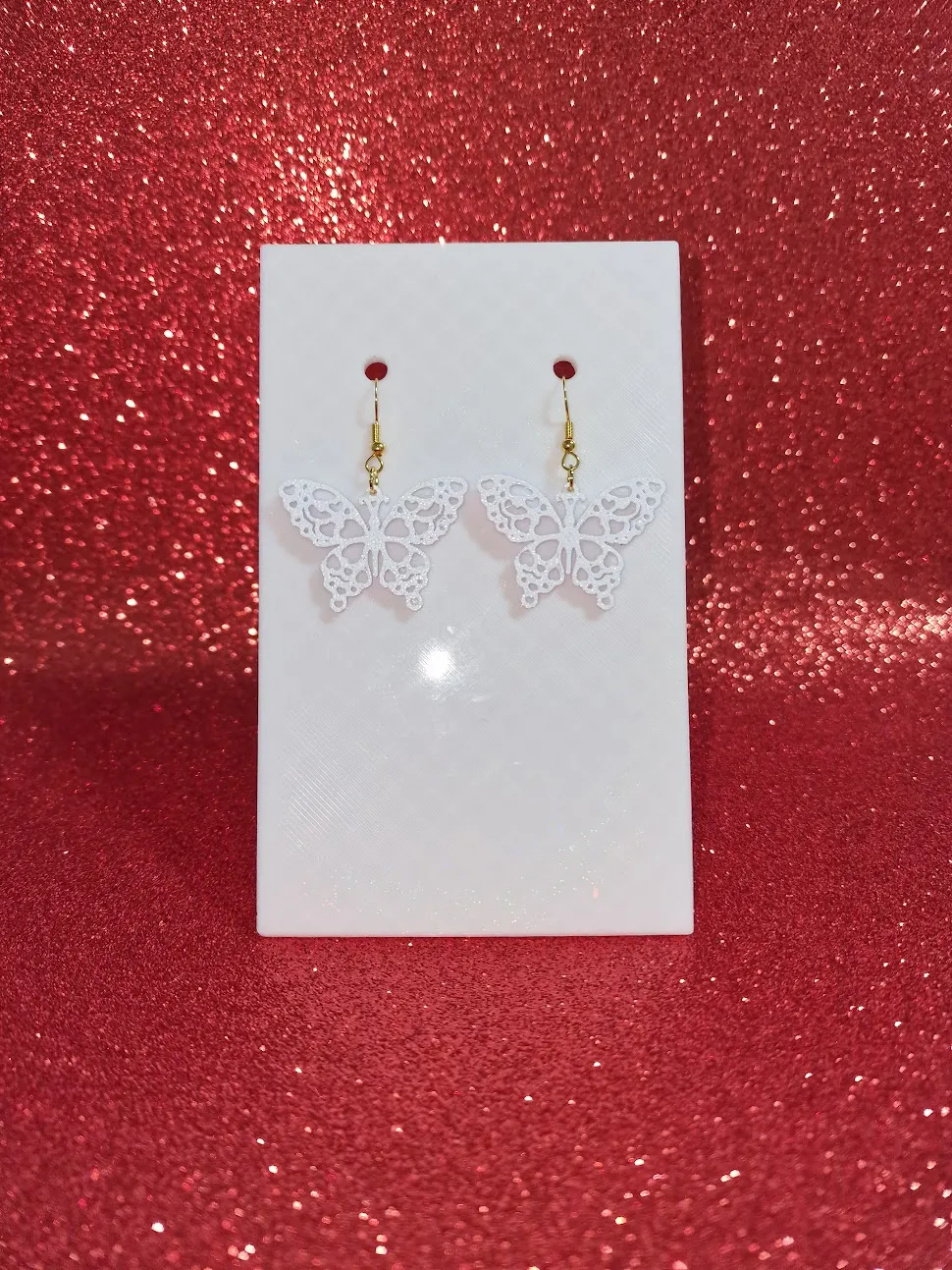 Butterfly heart earrings view 2