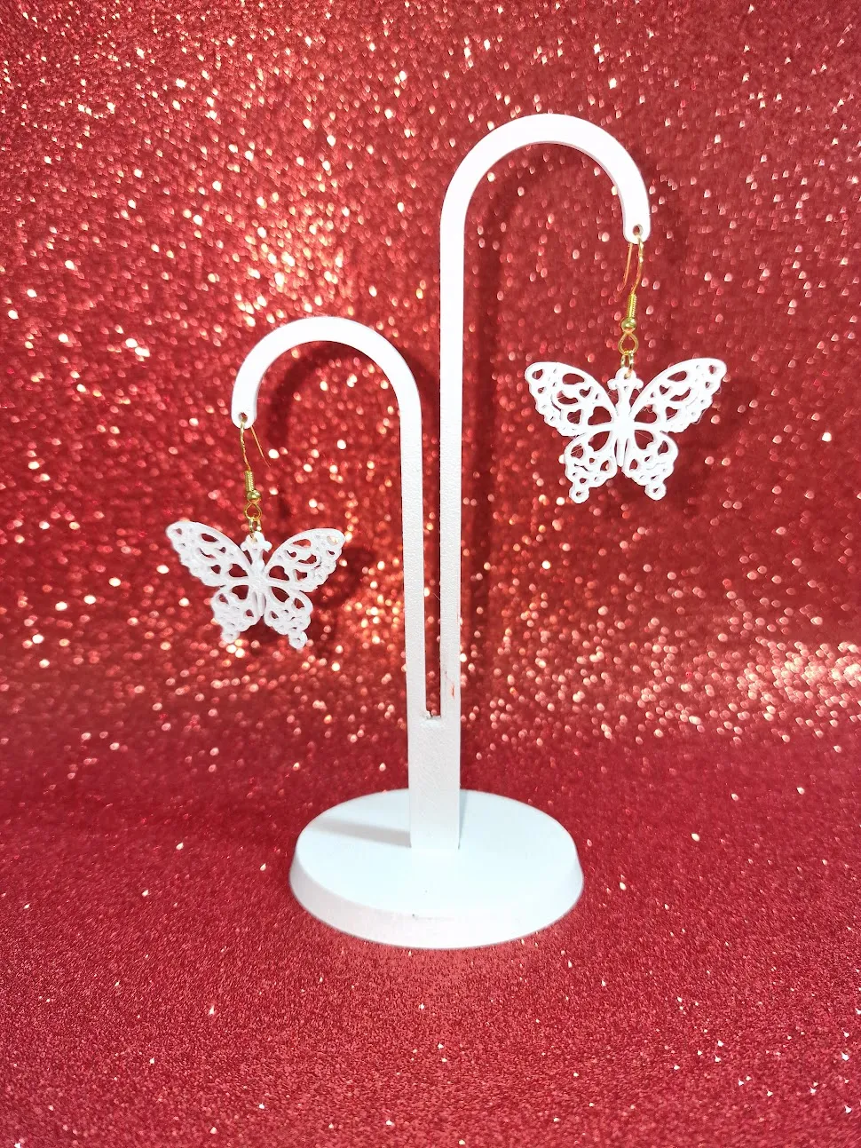 Butterfly heart earrings view 3