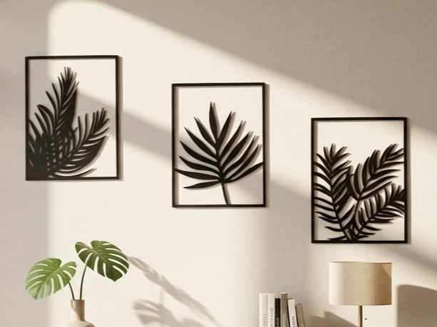 Wanddekoration "3er Set Palmblätter"