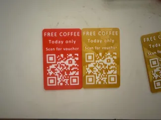 Free coffee voucher - Rick Roll QR code card