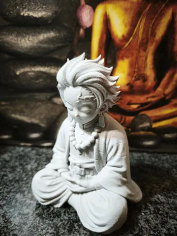 Letrero o emblema decorativo: Tanjiro Kamado Buddha – Meditierende Demon Slayer — vista de referencia 4