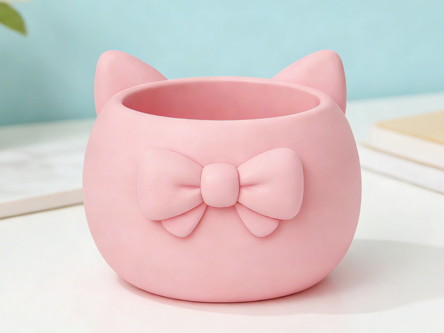 猫猫蝴蝶结笔筒