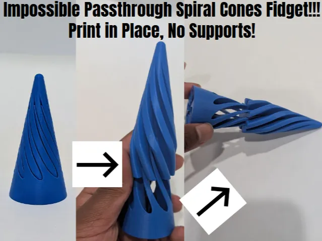 Impossible Passthrough Spiral Cones Fidget!!!
