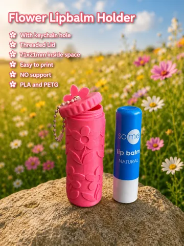 Llavero: Flower Lipbalm Holder with Keychain Hole — vista de referencia 2