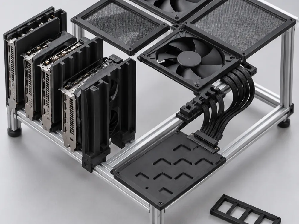 Plate Metal Riser GPU Wall PCIe Bulkhead for 2020 | 2020 Aluminum Extrusion GPU Wall ...