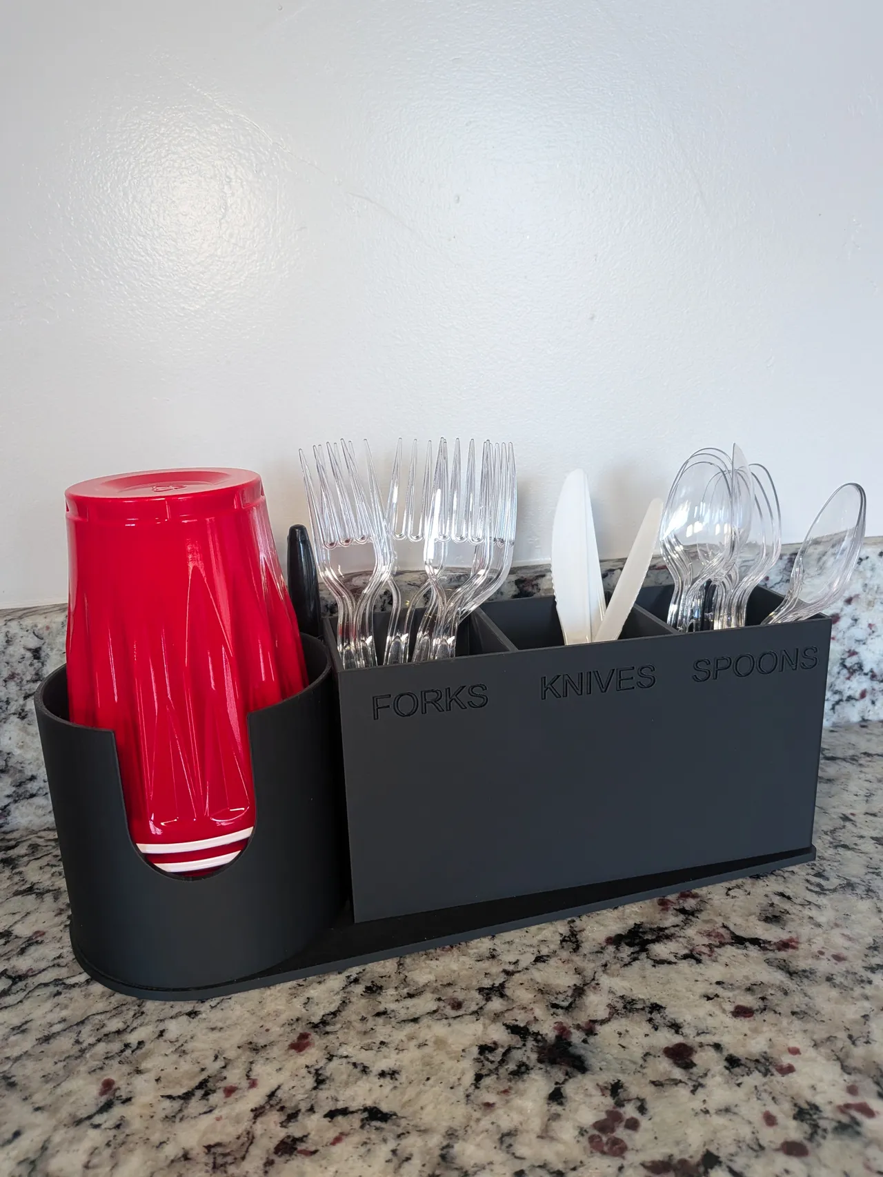 Red Solo Cup & Utensil Caddy – w/ Sharpie Slot view 2