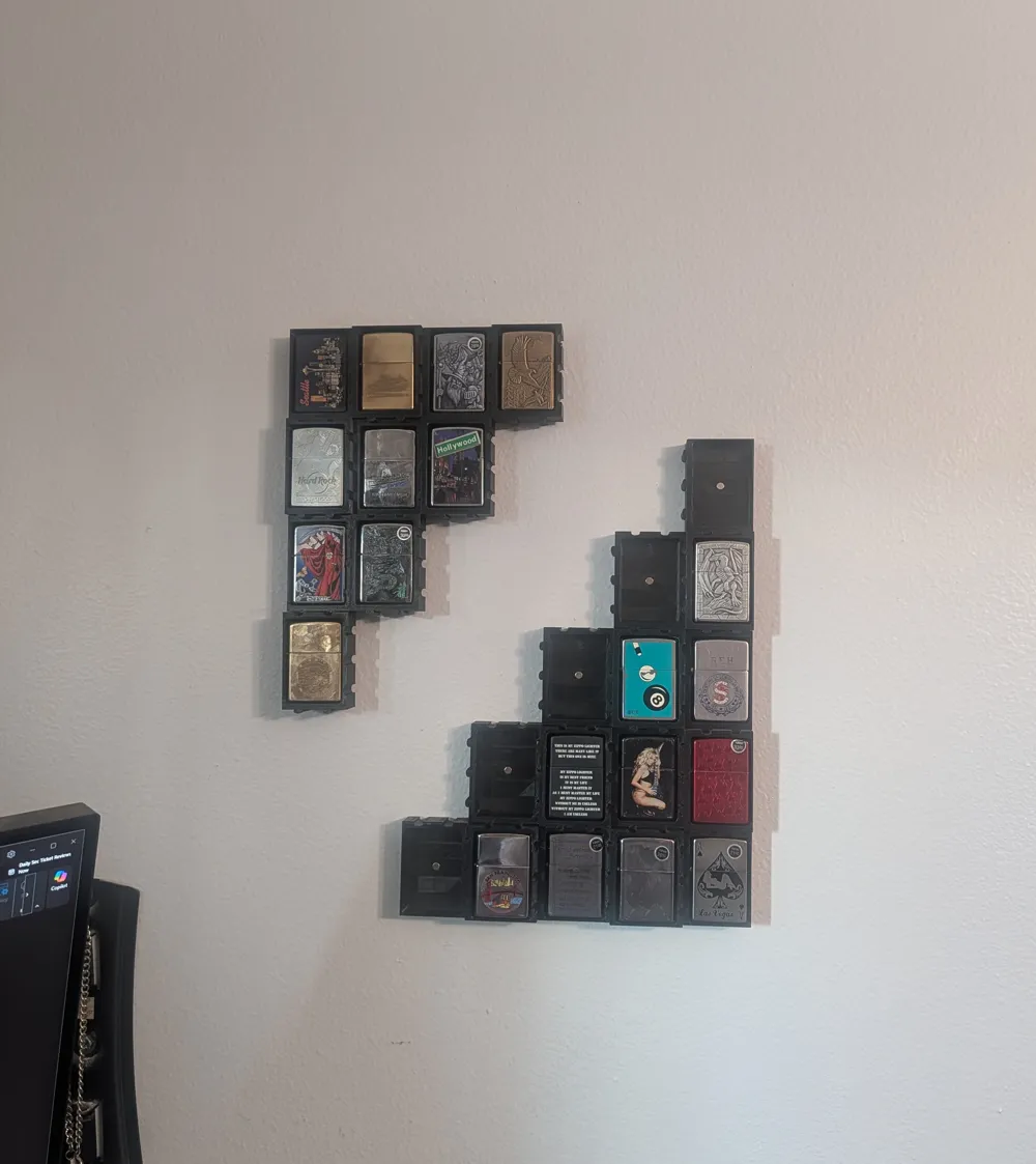 Wall Rippo Modular Zippo Wall Display - Free 3D Print Model - MakerWorld