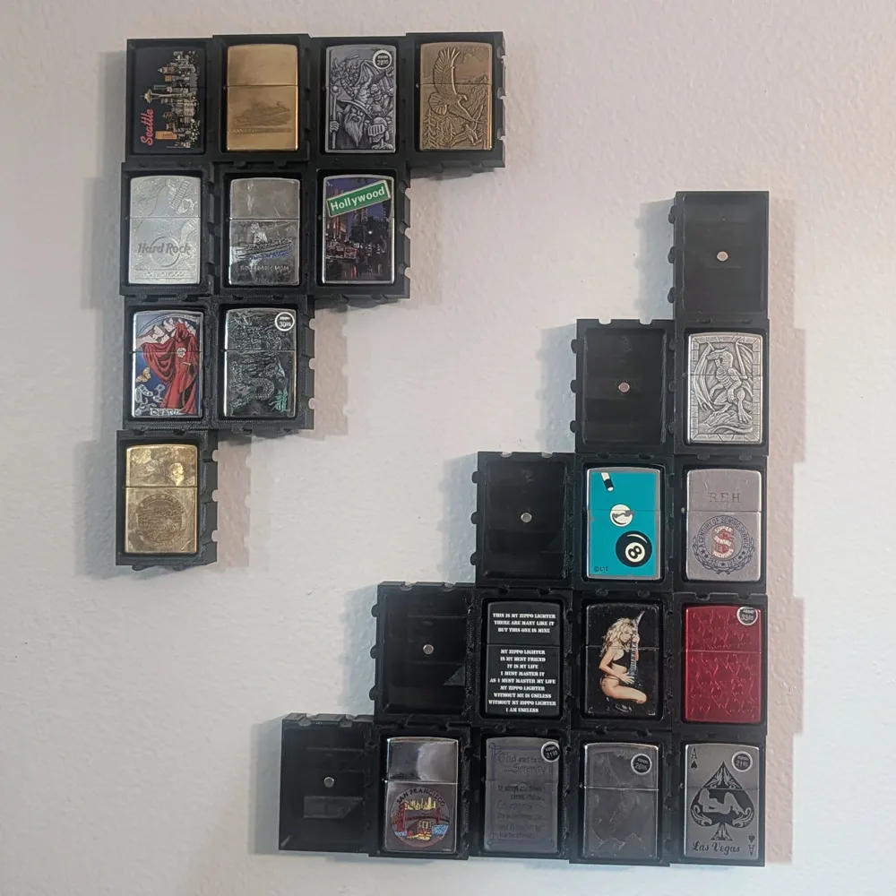 Wall Rippo Modular Zippo Wall Display - Free 3D Print Model - MakerWorld