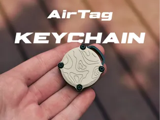 AirTag keychain case, Topographic Rugged EDC