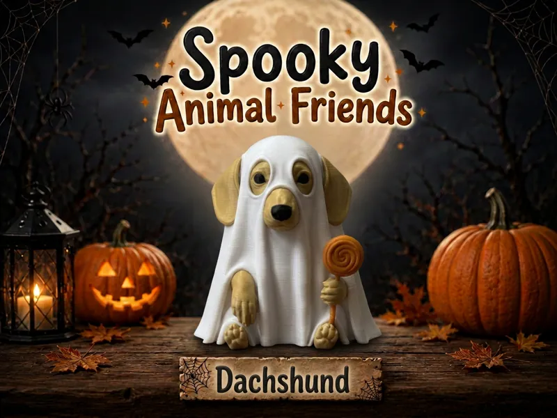 Dachshund Ghost Spooky Animal Friends