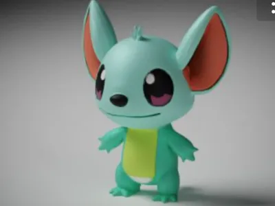 Green cute monster