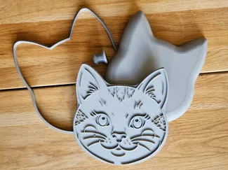CERAMIC MOLD & CUTTER for clay plate Cat