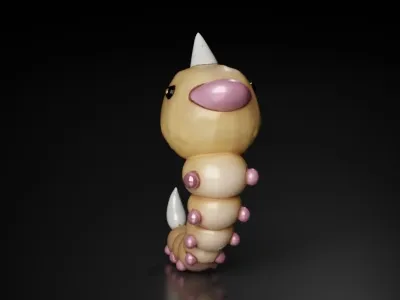 Figurine Weedle low poly