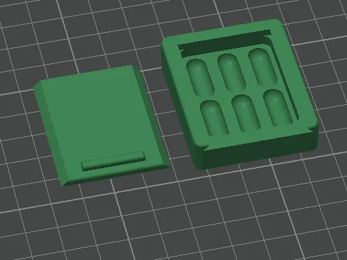 Pill Box with lid for 6mm x 17.5mm pills