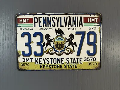 Vintage Pennsylvania license plate