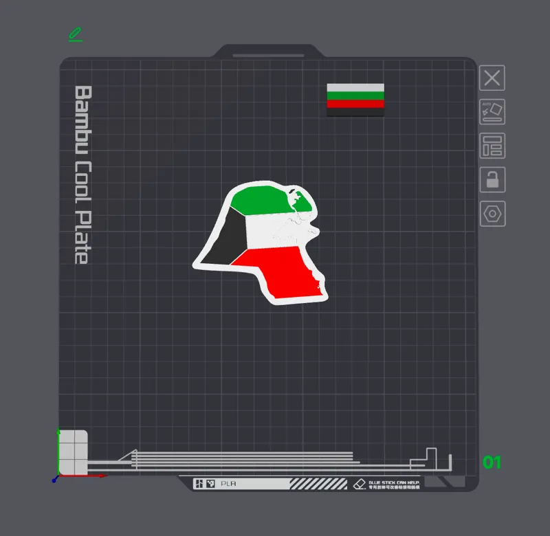 KUWAIT MAP and Flag
