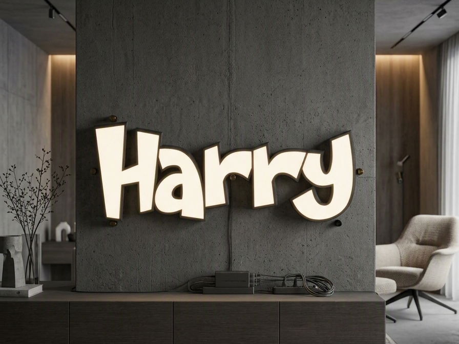 Insegna Led Nome 3D - Custom Lightbox - Harry