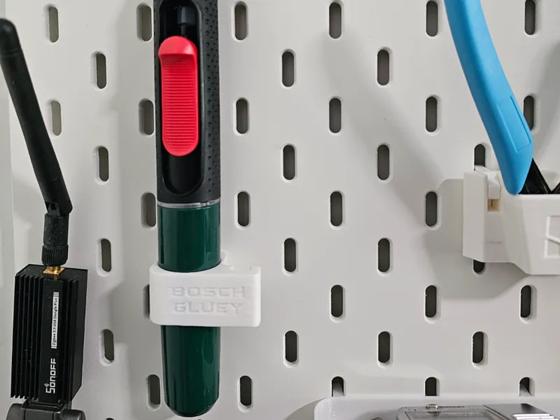 Bosch Gluey IKEA Skadis Holder and cutter helper