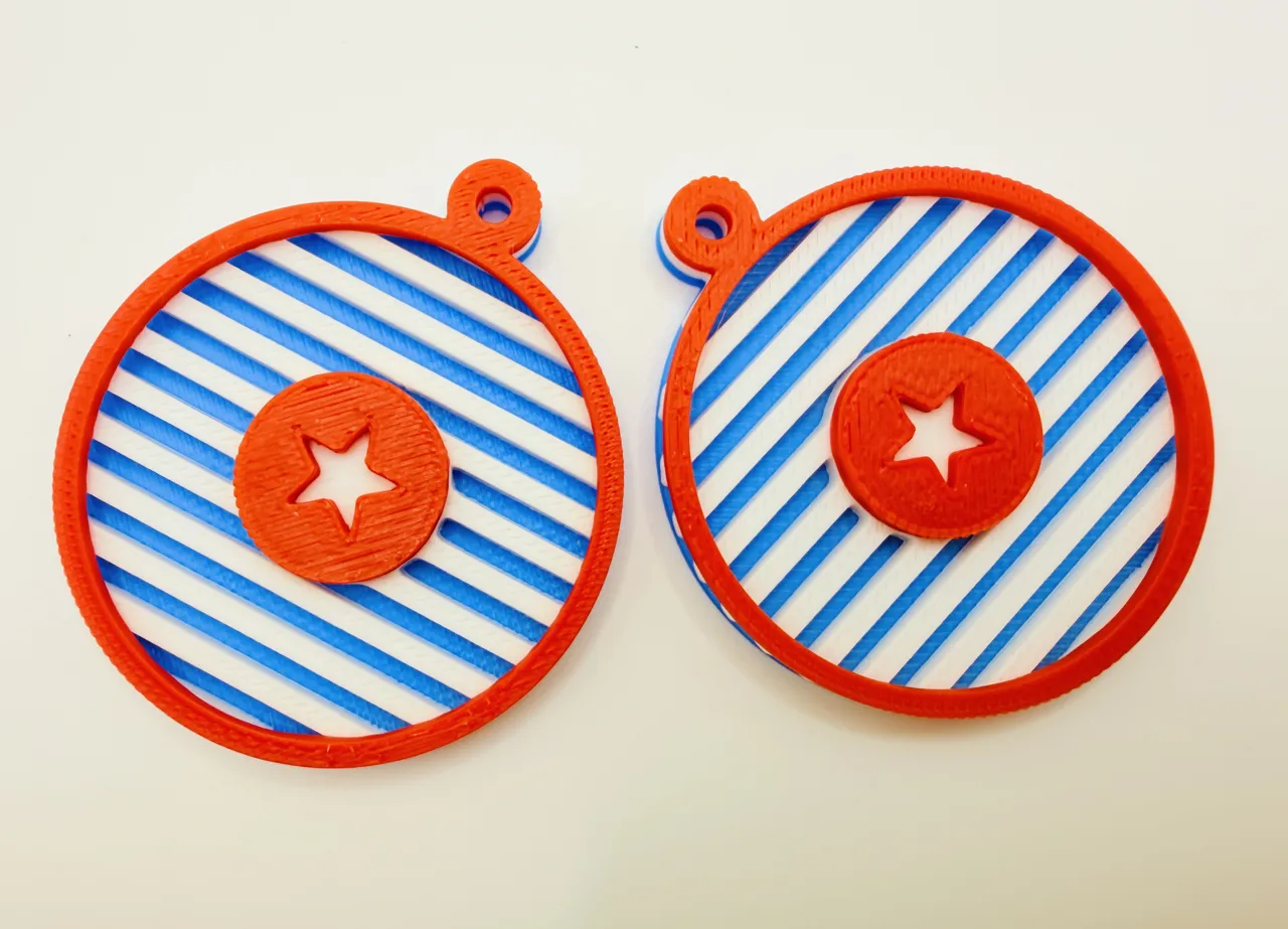 Patriotic Round Star Stripe Earrings view 4