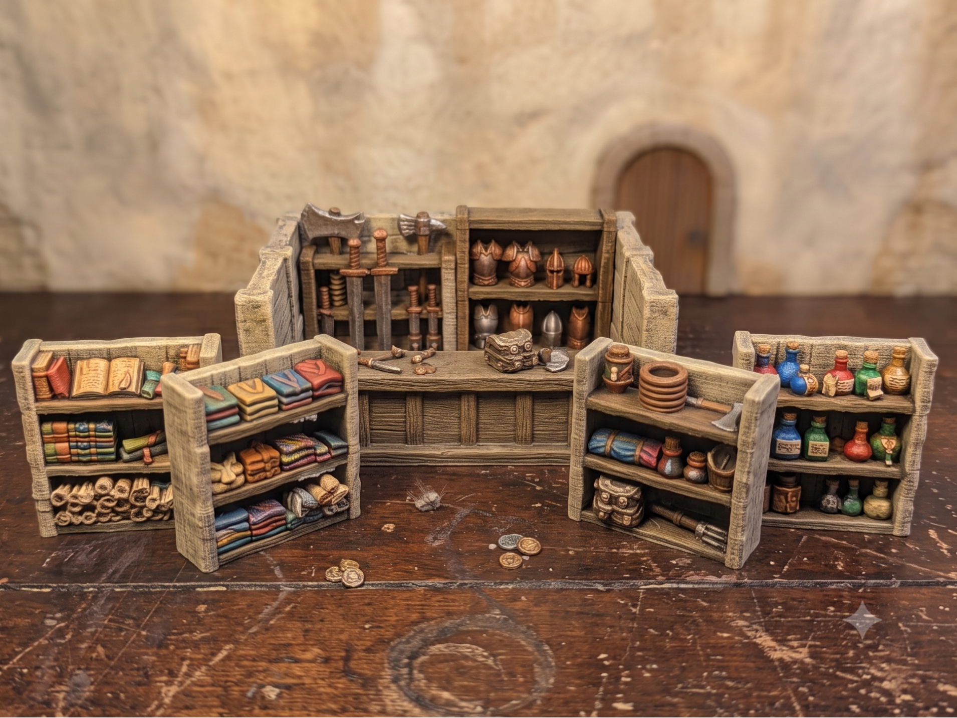 Modular D&D Merchant Shop with 6 shops