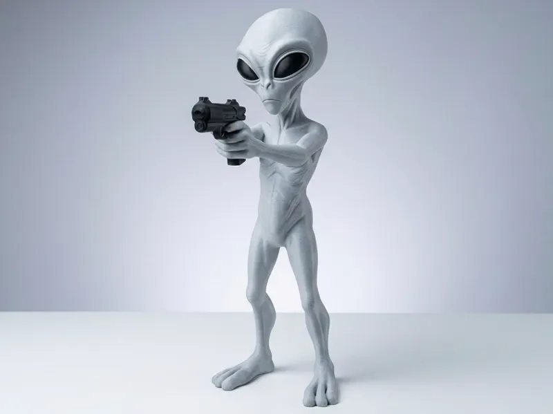 Giant Alien Warrior with Laser Gun (70cm / 27.5")