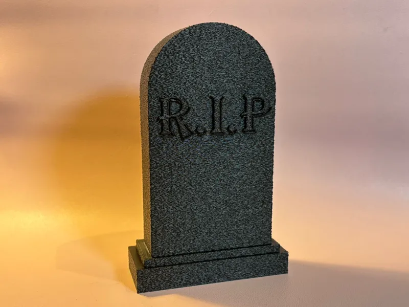 Grabstein Vase mit Schriftzug R.I.P