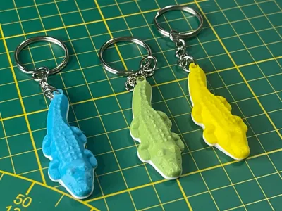 gummy crocodile keychain