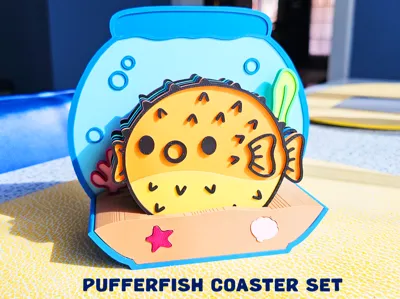 Pufferfish Coaster Set