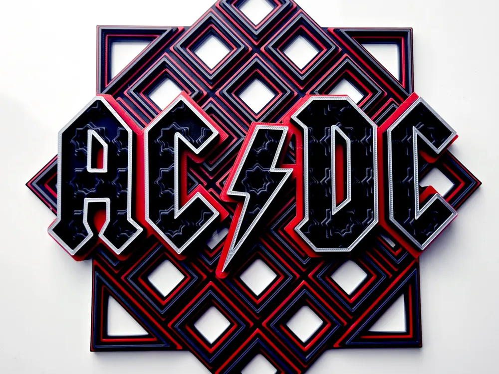 AC/DC Dimensional Grid Mosaic - Free 3D Print Model - MakerWorld