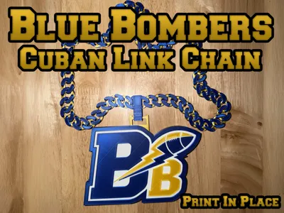 Winnipeg Blue Bombers Alt Cuban Link Hype Chain