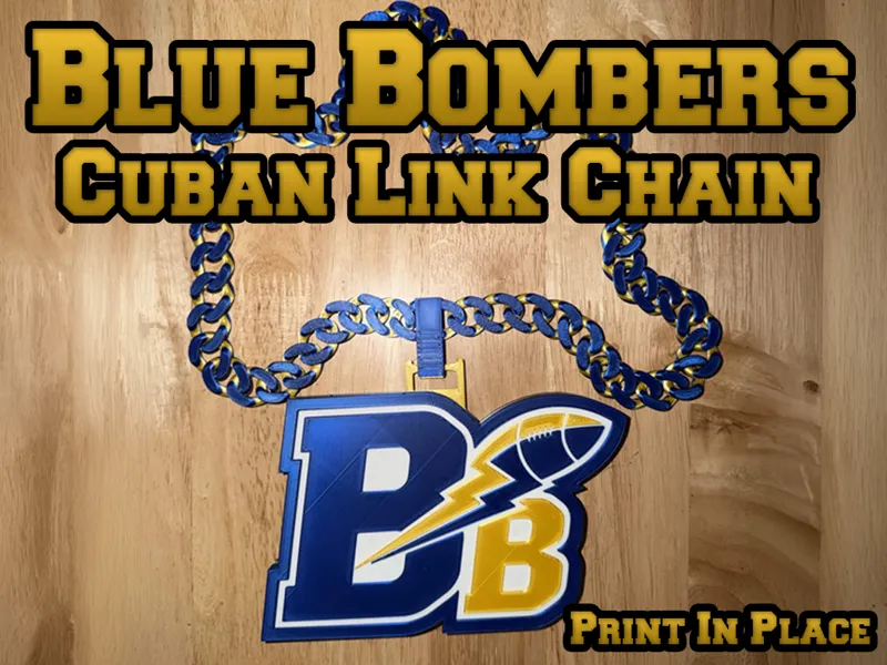Winnipeg Blue Bombers Alt Cuban Link Hype Chain